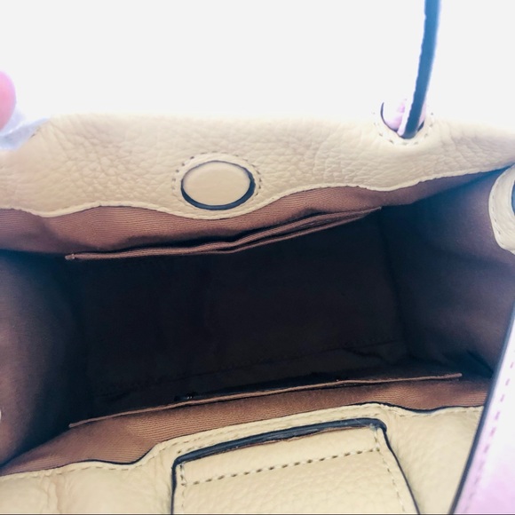 Coach Mini Cally Crossbody Pink Taupe Colorblock Leather Purse - Picture 8 of 12